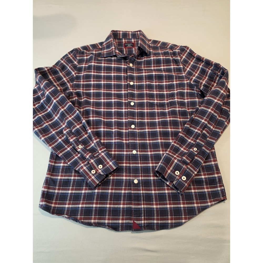 Untuckit Long Sleeve Plaid Button Down Mens Medium Slim Fit